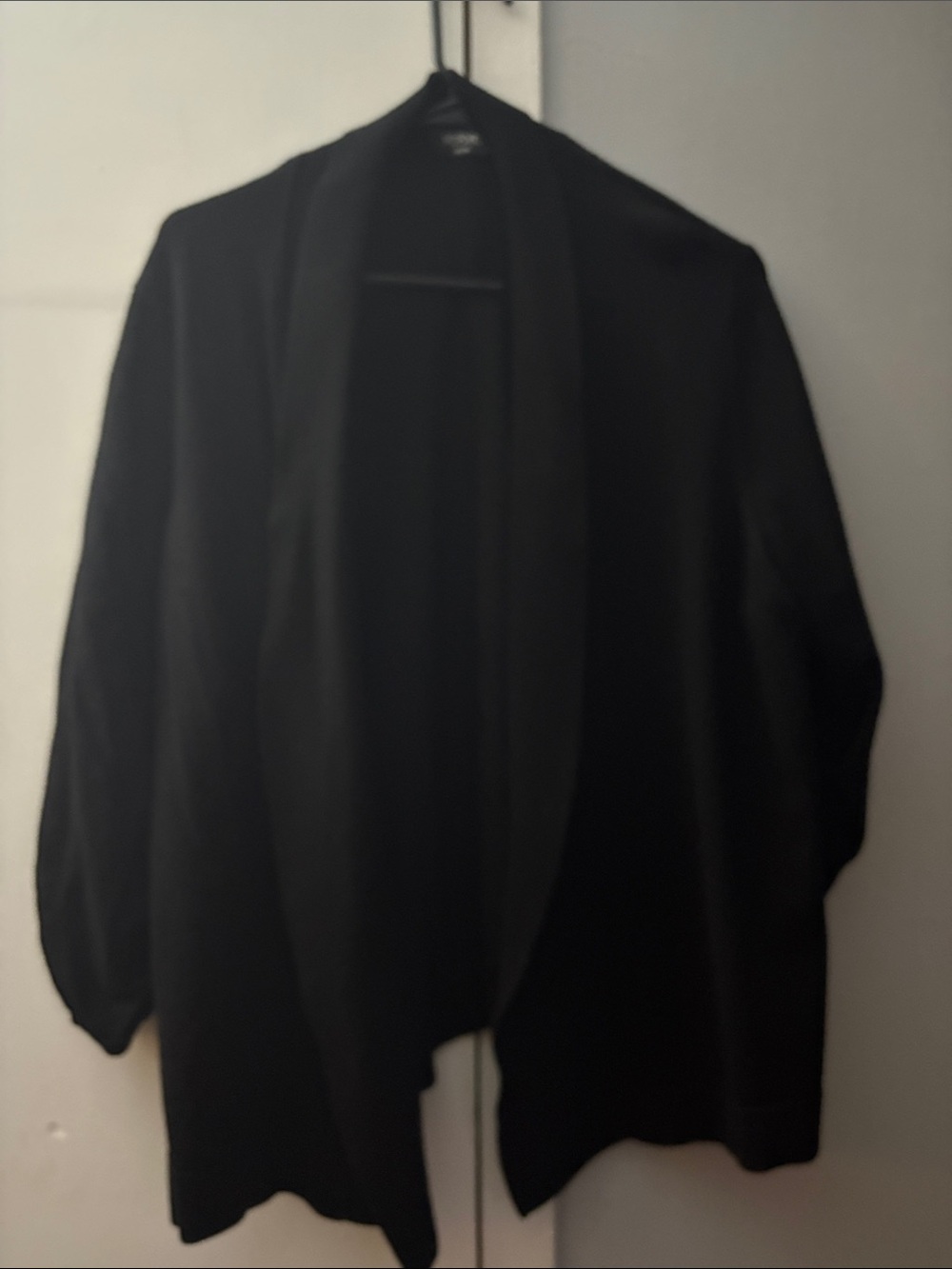 Verve Ami Black Draped Open-Front Cardigan